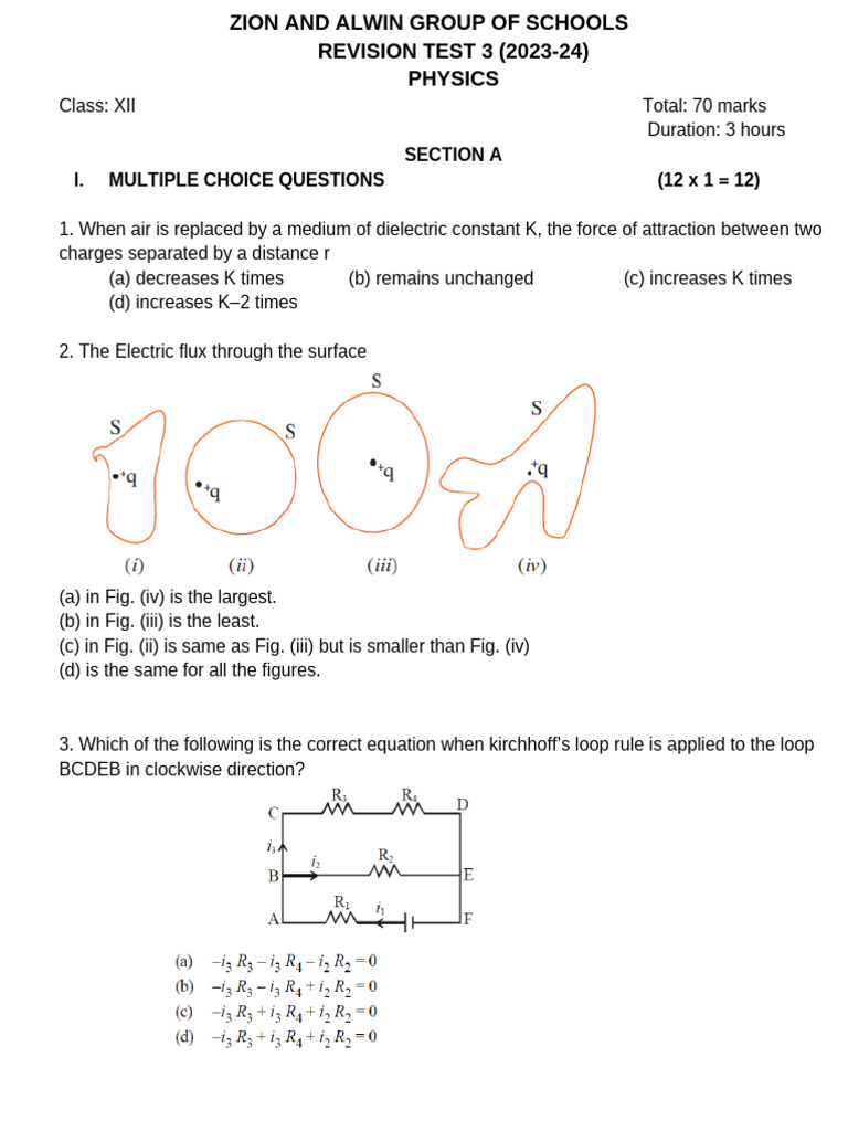 Revision Test 2 QP (1) | PDF | Diffraction | Physical Sciences