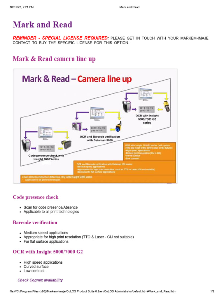 Mark & Read Camera Configuration Guide | PDF | Barcode | Information ...