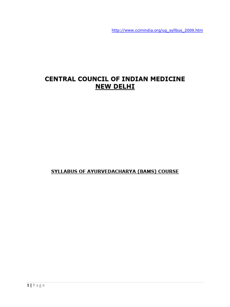 4 Year Syllabus Of Bams