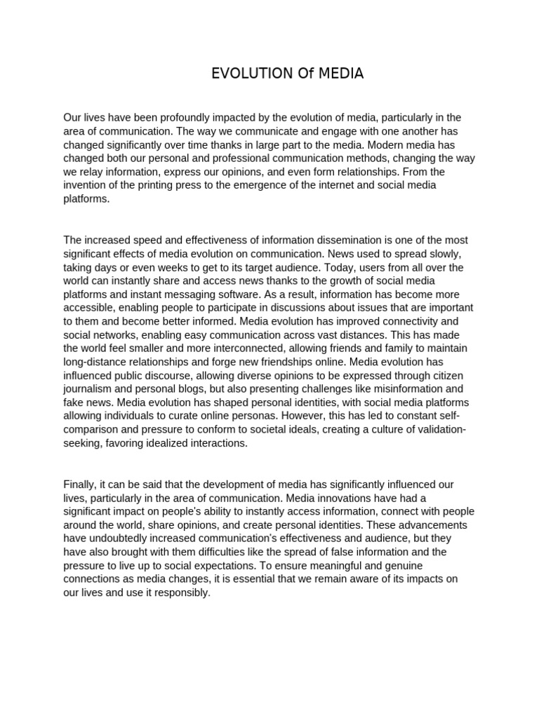 Evolution of Media | PDF | Social Media | Popular Culture & Media Studies