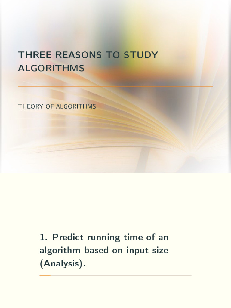 Why Study Algorithms: Key Insights | PDF | Discrete Mathematics ...
