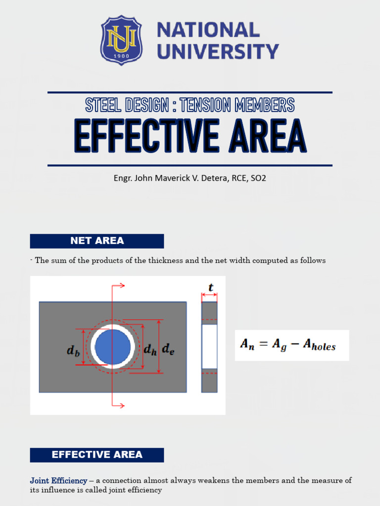 Effective Area in Steel Tension Design | PDF