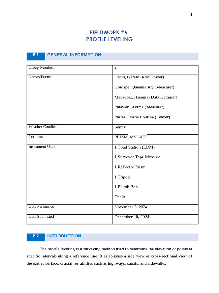 FIELD-REPORT-6 | PDF | Surveying | Accuracy And Precision