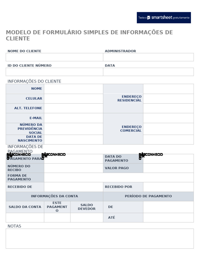 IC Simple Client Information Form 10864 WORD PT | PDF