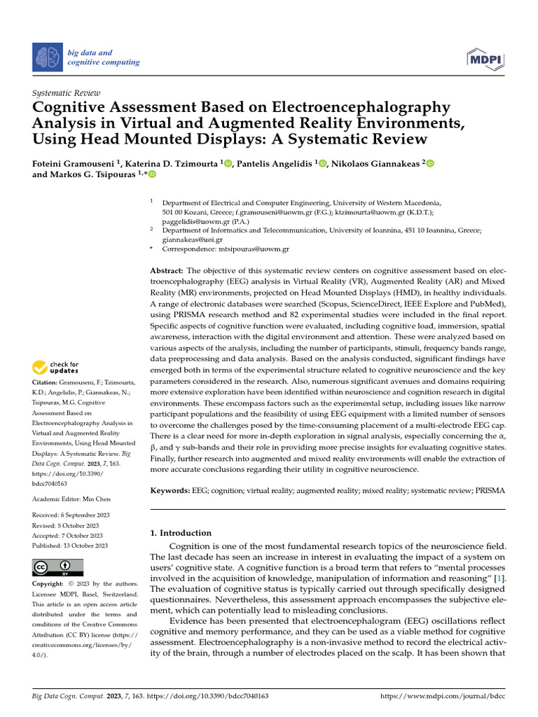 BDCC 07 00163 | PDF | Virtual Reality | Electroencephalography