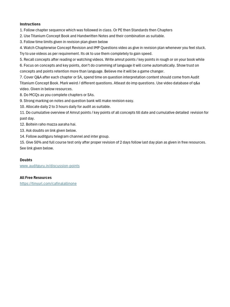 Audit Revision Strategy Guide | PDF