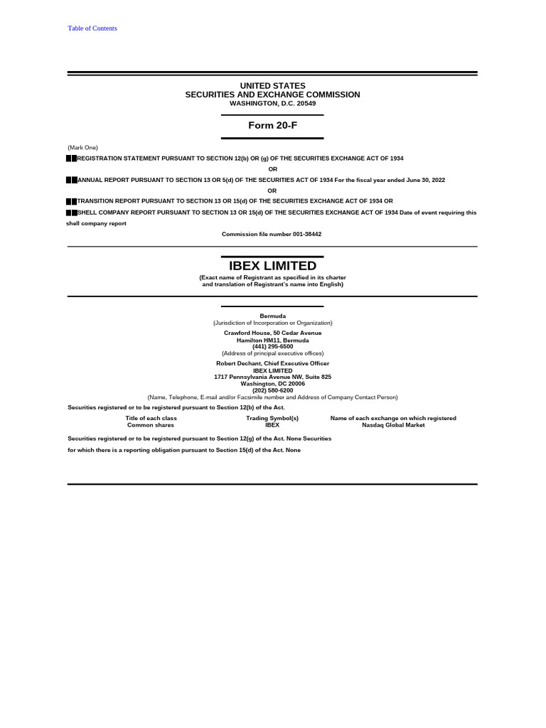 Ibex Limited: Form 20-F | PDF | Computer Security | Security