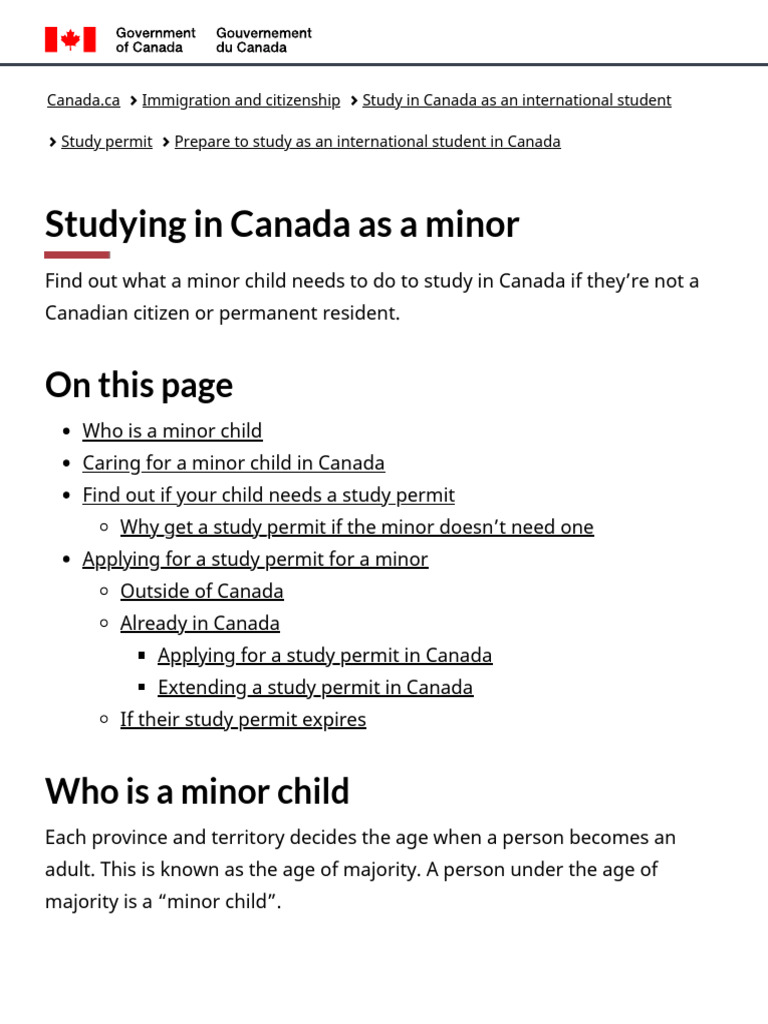Study Permit Minor Without LOA | PDF | Provinces And Territories Of ...
