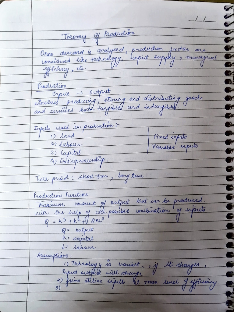 Economic Analysis of Production Inputs | PDF