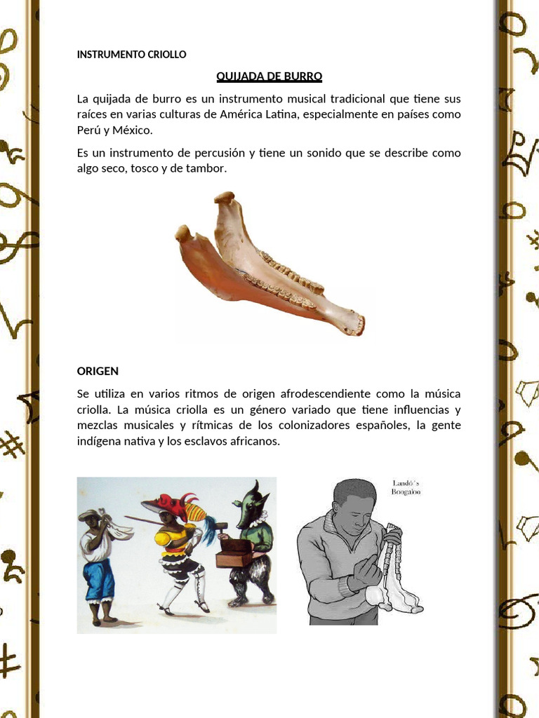 Quijada de Burro: Instrumento Criollo | PDF