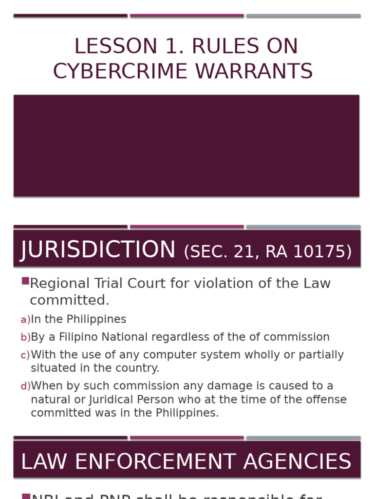 Cybercrime Warrants and Jurisdiction Guide | PDF | Search Warrant ...