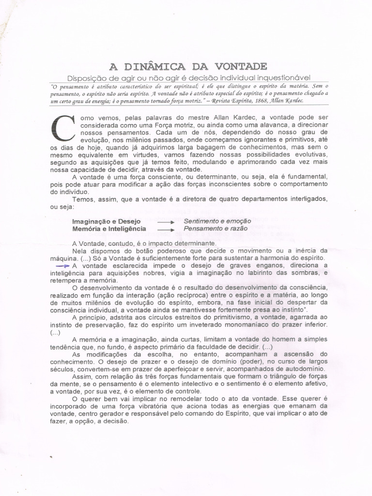 Dinâmica Da Vontade | PDF