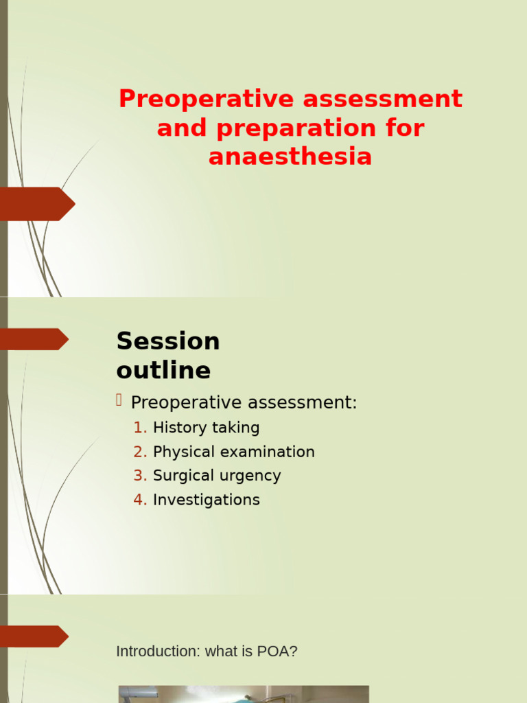 Preoperative Assessment for Anesthesia | PDF | Heart | Bleeding