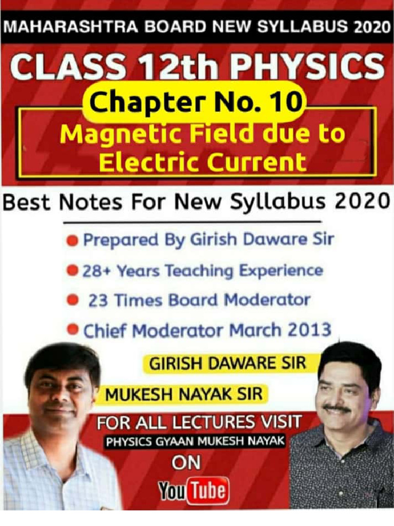 Magnetic Field Due to Electric Current Notes | PDF