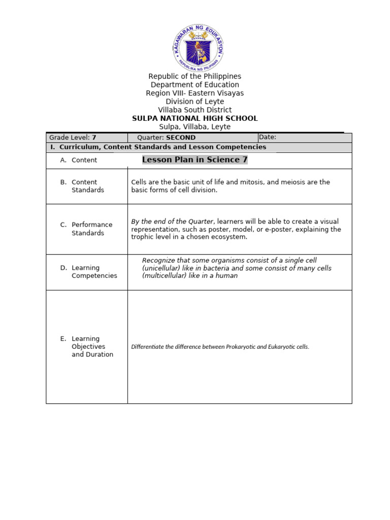 Prokaryotic vs Eukaryotic Cells Lesson Plan | PDF | Cell (Biology ...