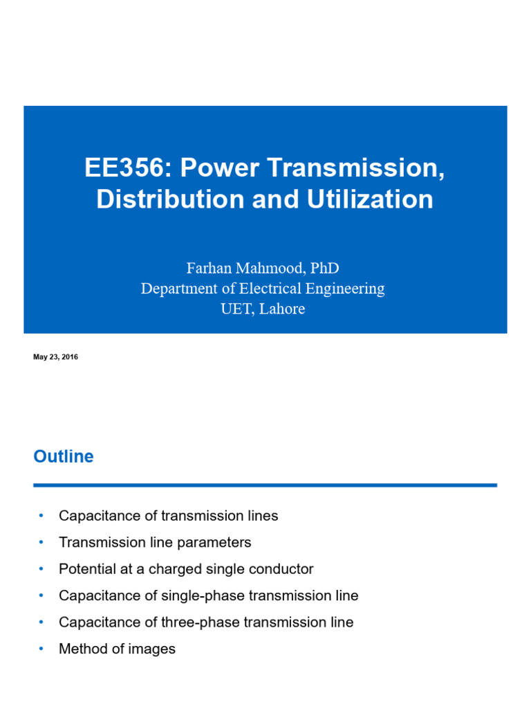 Week13-14_Transmission | PDF | Electric Power Transmission | Capacitance