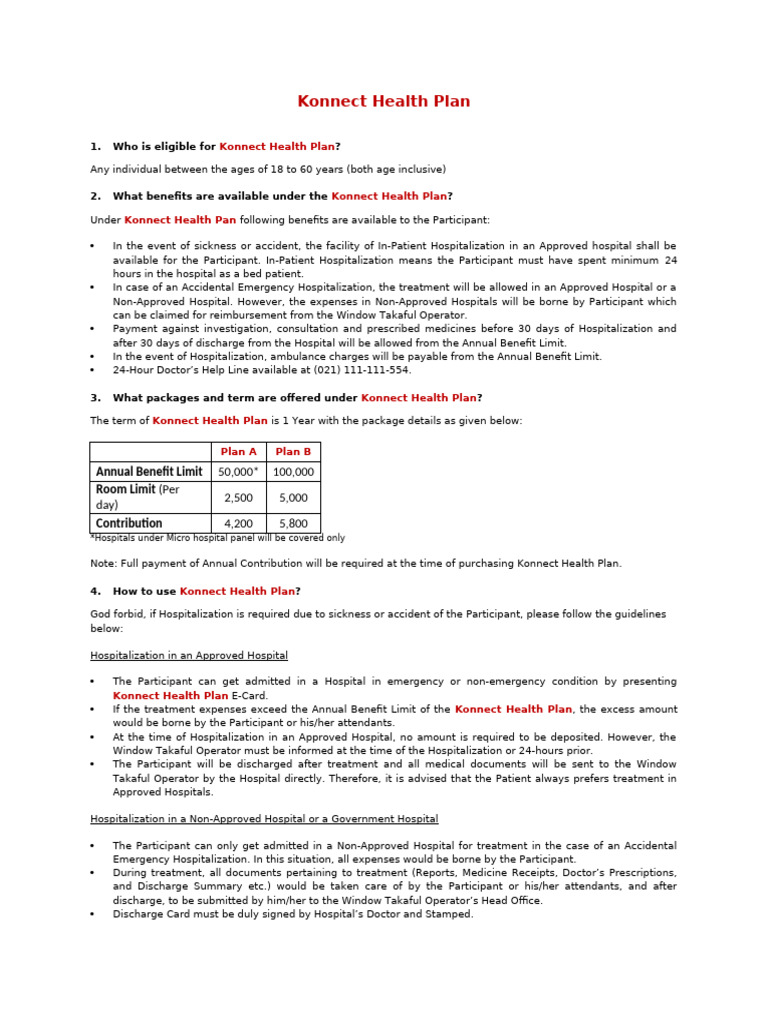 Konnect Health Plan Overview | PDF | Hospital | Substance Abuse