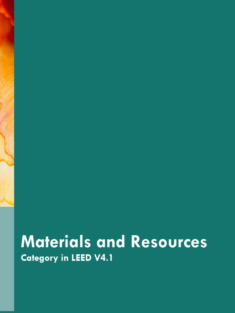 LEED V4.1 Materials Section Guide | PDF | Life Cycle Assessment | Human ...