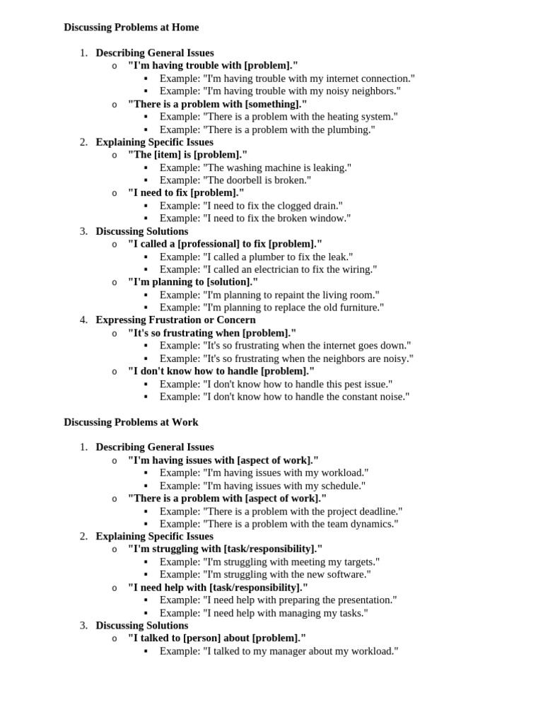 Discussing Problems at Home | PDF | Workload