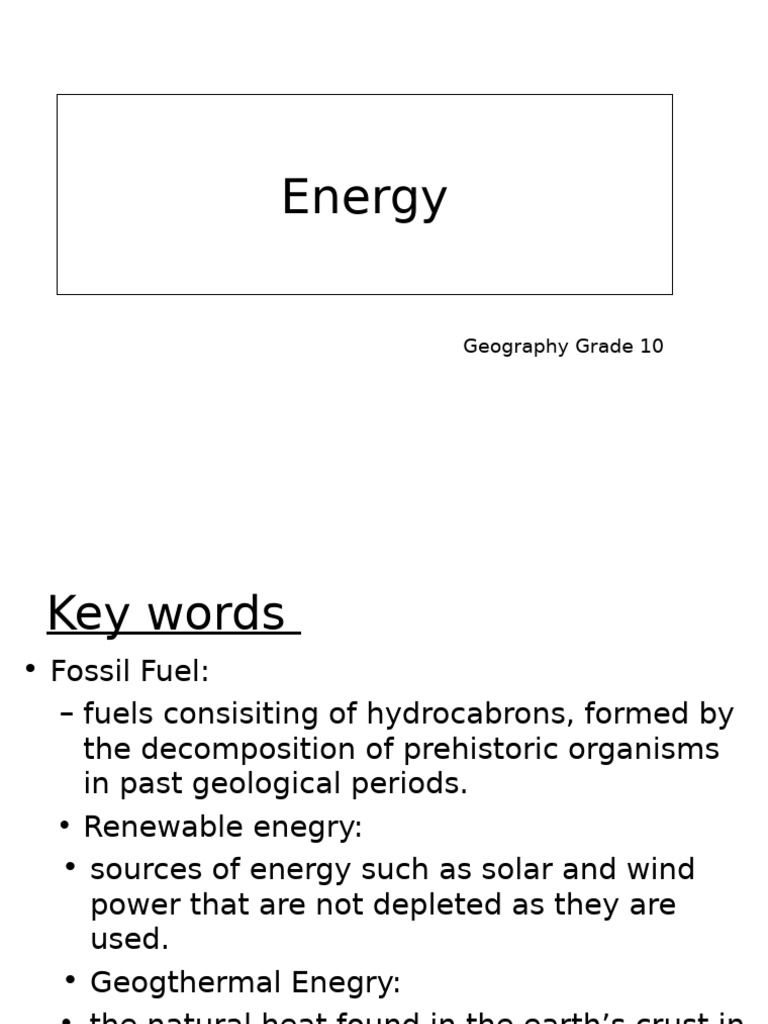 Energy | PDF | Energy Development | Fuels