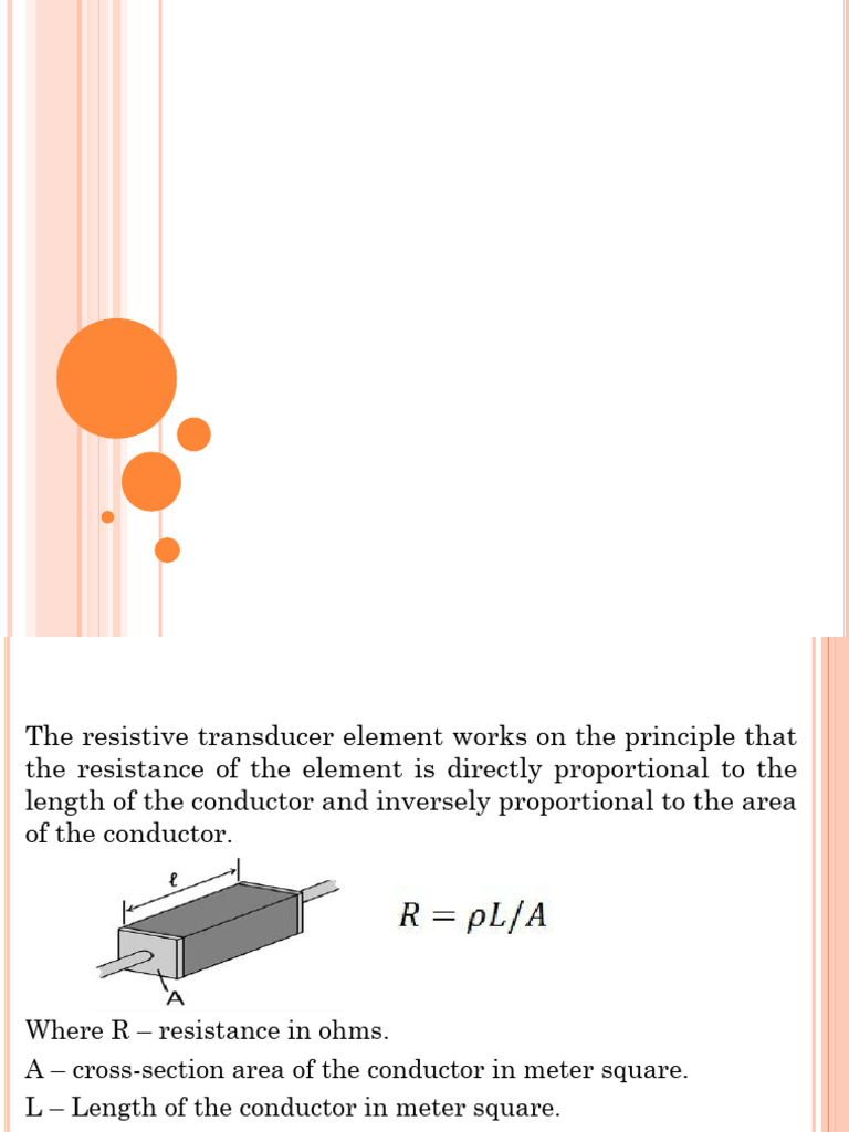 Unit-2 - Resistive Transducers | PDF | Electrical Resistance And ...