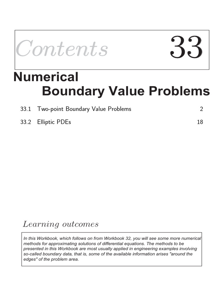 HELM Workbook 33 Numerical Boundary Value Problems | PDF | Boundary ...