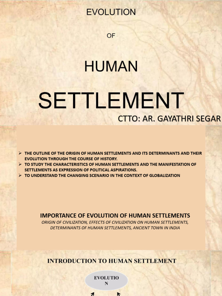 Evolution of Human Settlements History | PDF