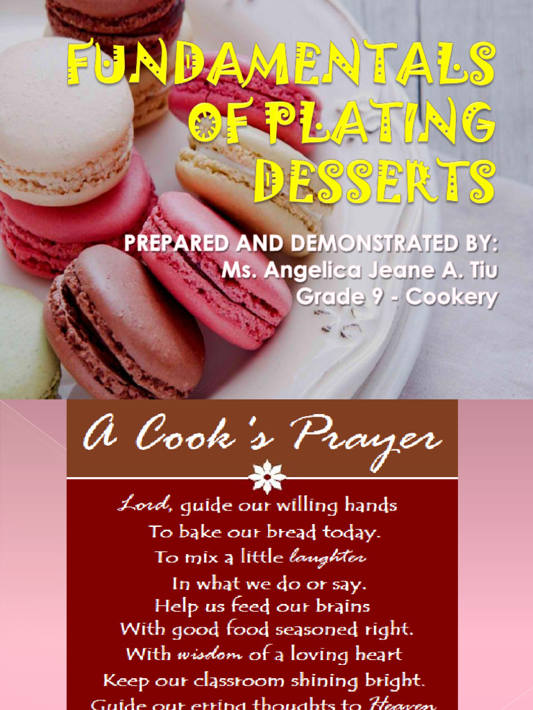 Garnishing Techniques for Desserts | PDF | Desserts | Garnish (Food)