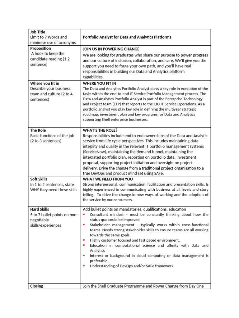 Data Analytics Portfolio Analyst Role | PDF | Analytics | Business