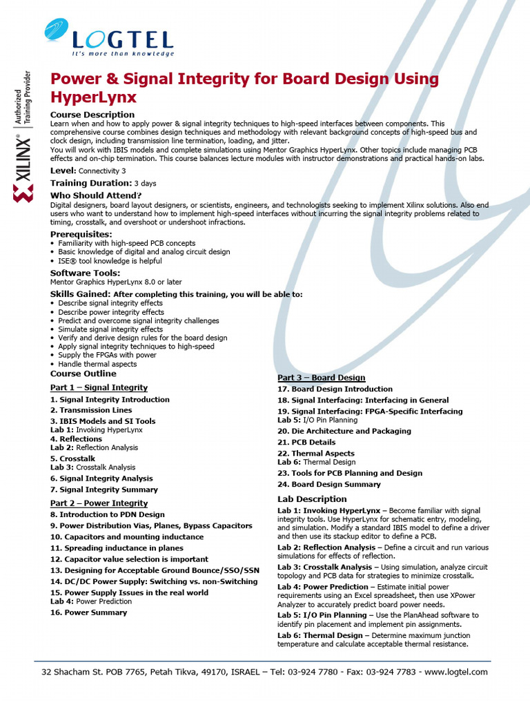 Power and Signal Integrity For Board Design 13.1 | PDF | Printed ...