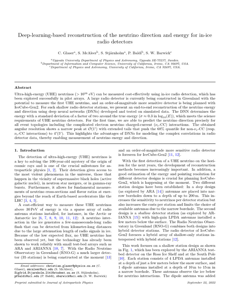 Deep learning based reconstruction of neutrino direction | PDF ...