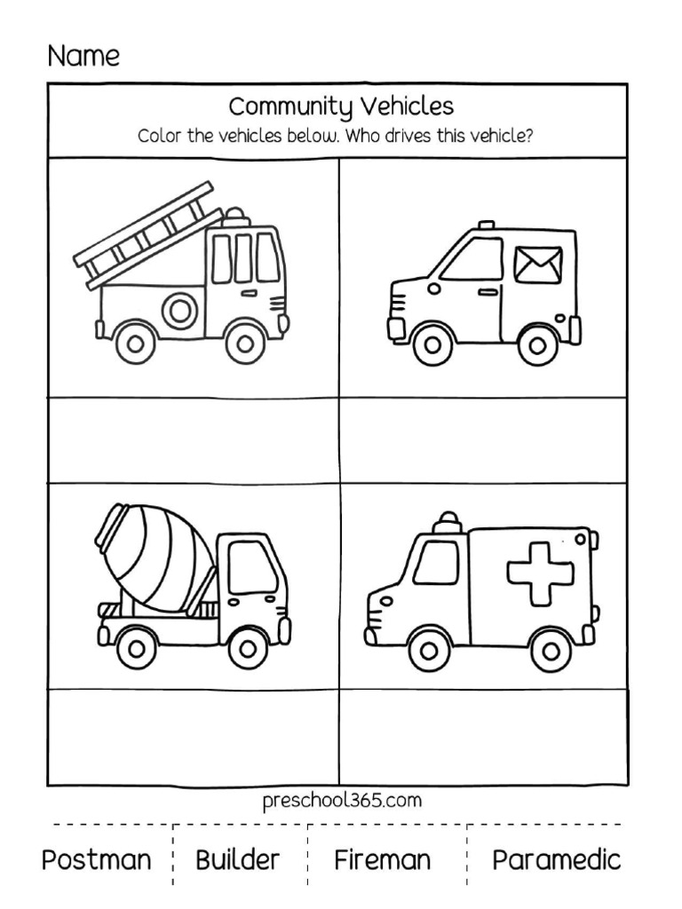 Prek Community Helpers Activity Sheets 71 | PDF