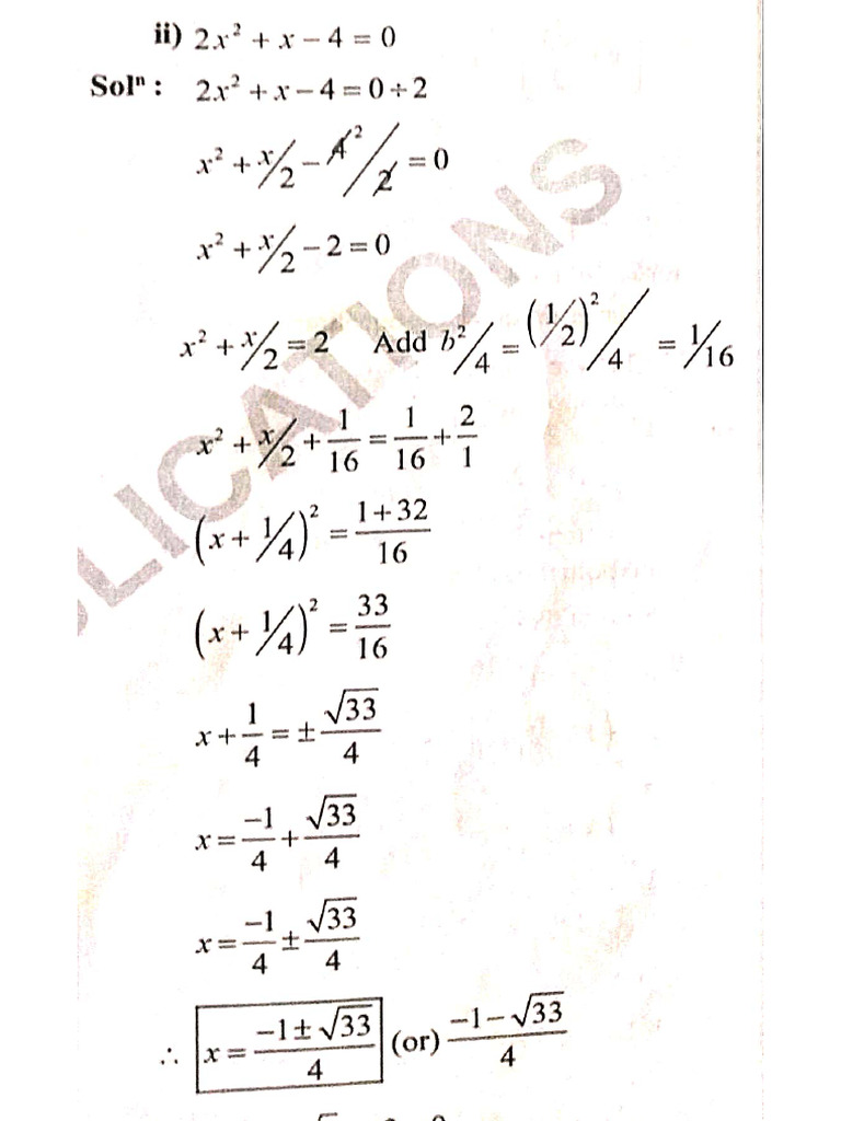Solve 2 X Square X 1 8 0