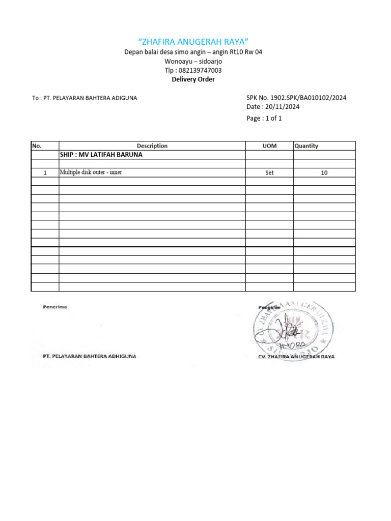 DO MV Latifah Diskplate | PDF