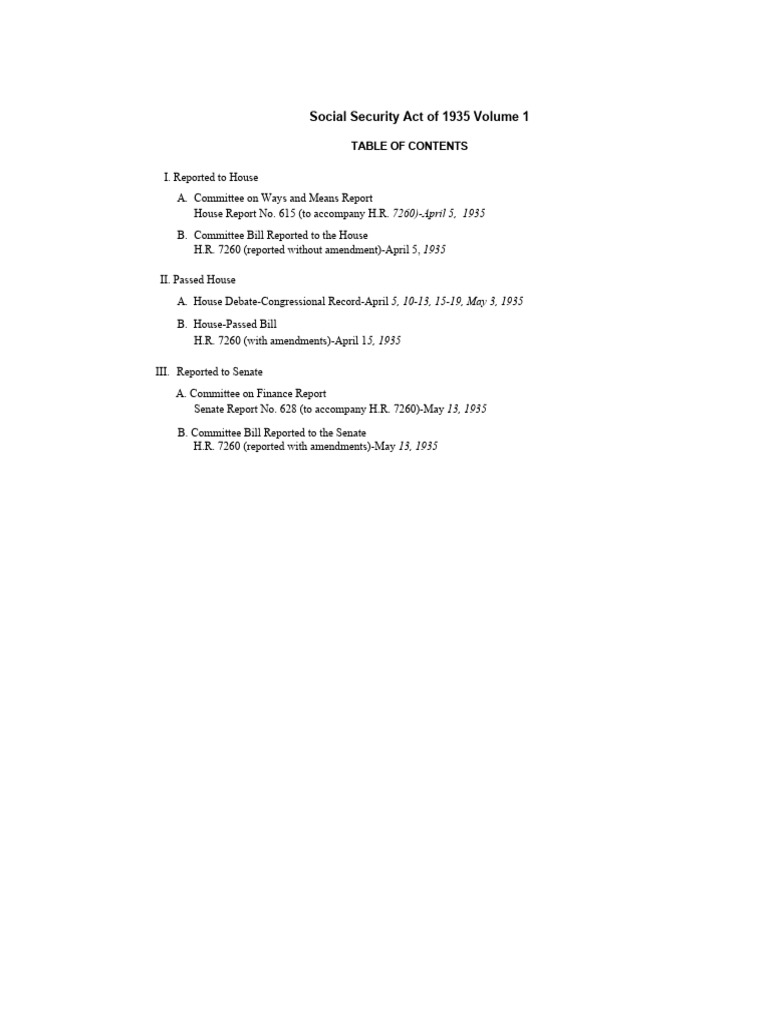 Social Security Act of 1935 Vol 2 | PDF | Pension | United States House ...