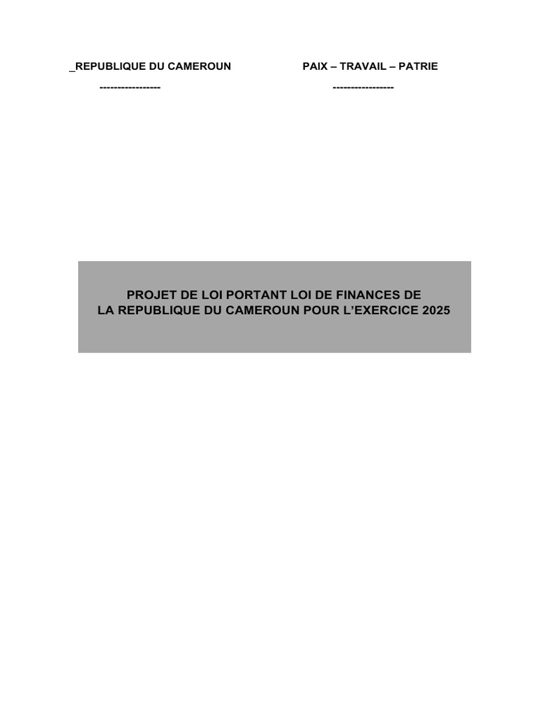 Loi de Finances 2025 au Cameroun | PDF | Impôt sur le revenu | Taxe sur ...