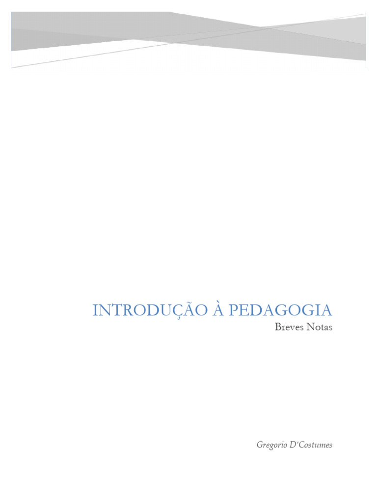 Fundamentos da Pedagogia e Educação | PDF | Pedagogia | Science