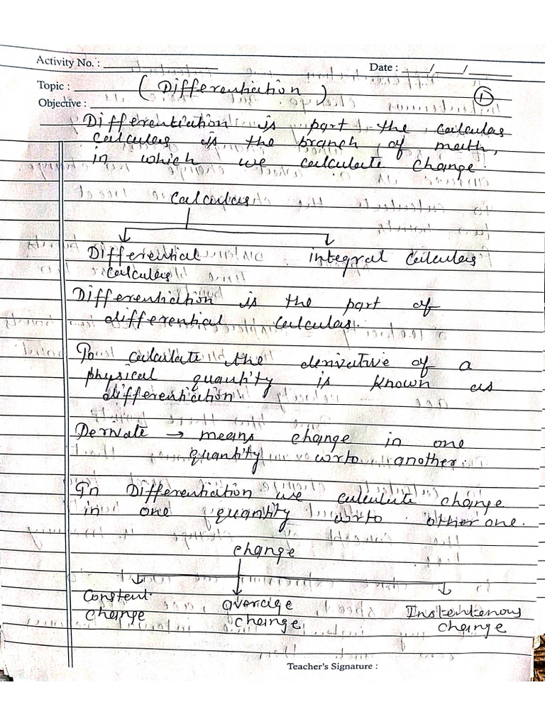 Differentiation Notes | PDF
