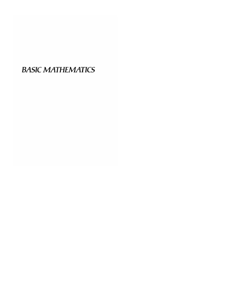 Basic Mathematics By Serge Lang
