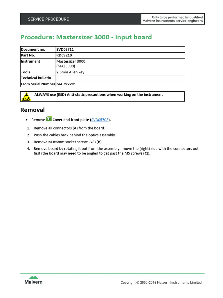 Procedure Mastersizer 3000 Input Board | PDF