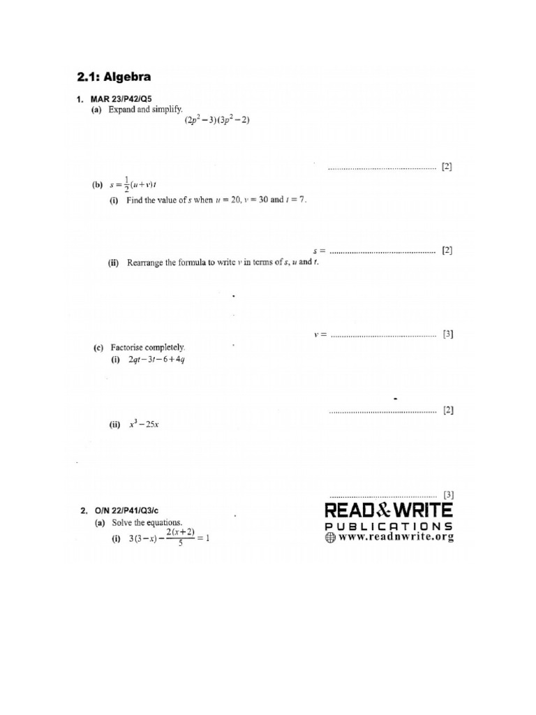 Algebra 1 | PDF