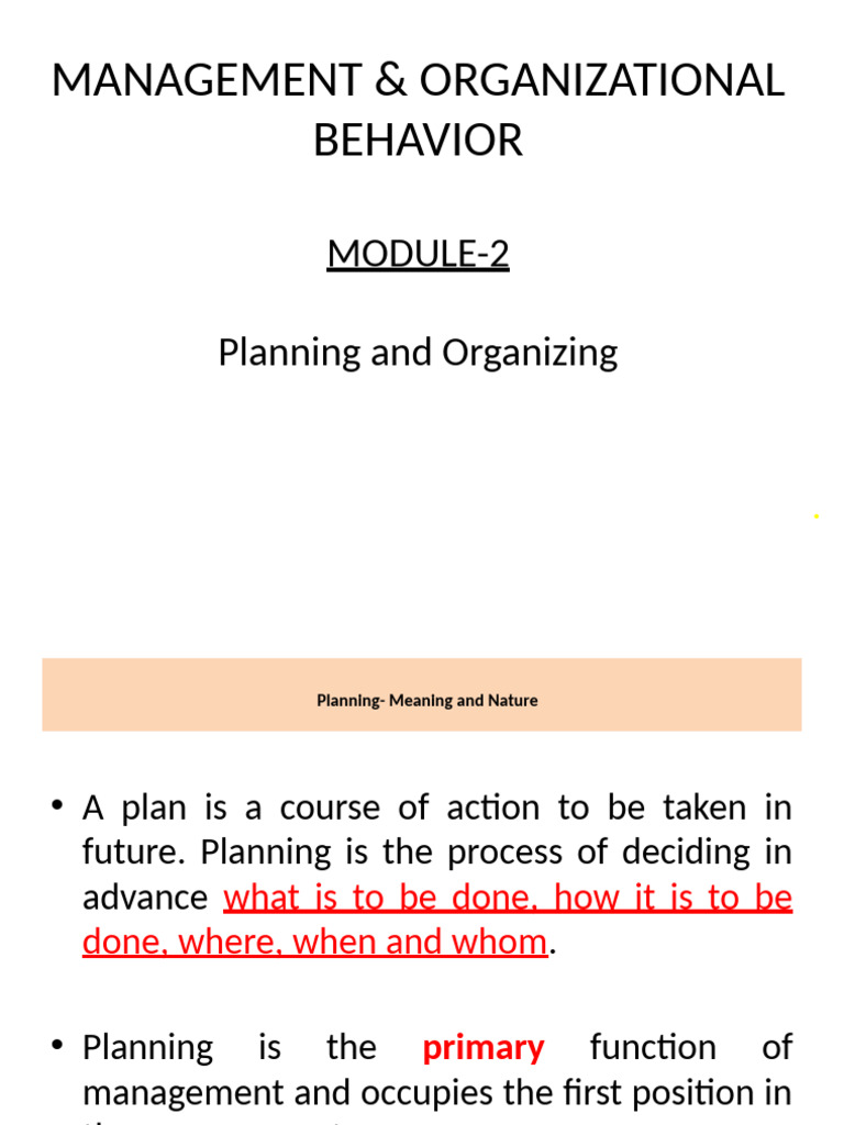 MODULE 2 M & OB | PDF | Hierarchy | Business