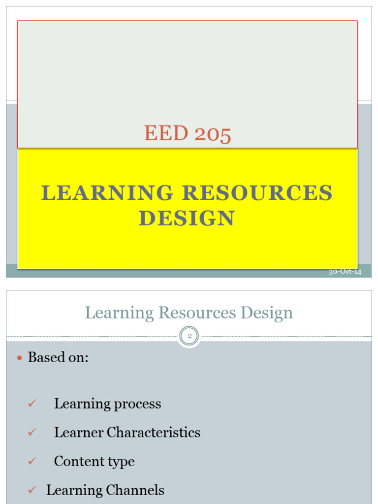 EED205 WK 8-9 Learn Res Design | PDF | Learning | Constructivism ...