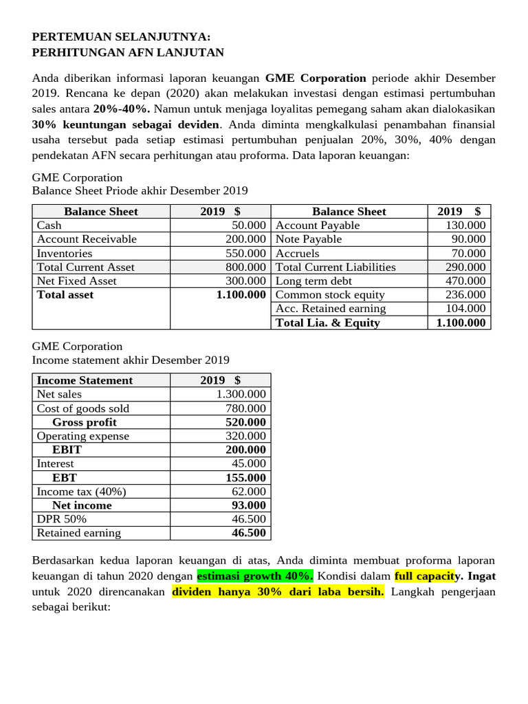 Latihan AFN GROWTH 40 PERCEN | PDF