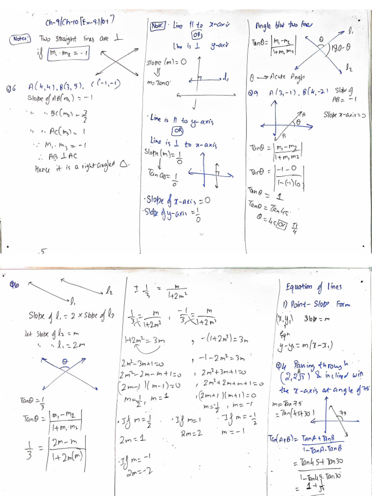 11th Ch-10 (Straight Lines) TSS NEW | PDF