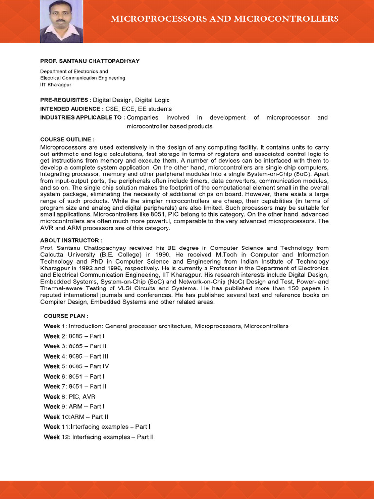 Microprocessors and Microcontrollers | PDF