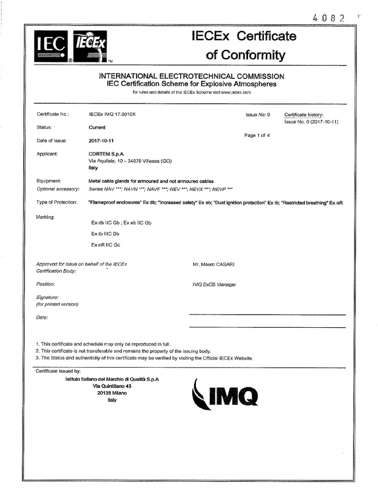 Iecex Imq 17.0010x | PDF