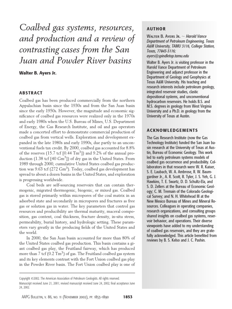 Coalbed Gas Systems in U.S. Basins | PDF | Coalbed Methane | Petroleum ...