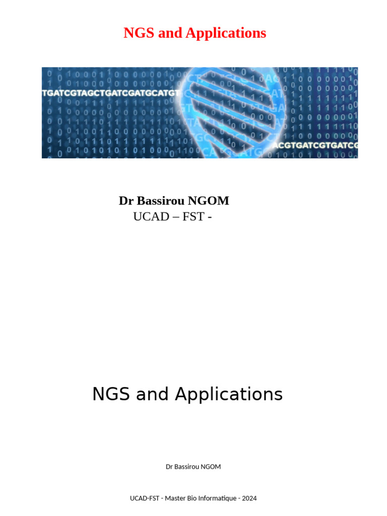 NGSandApp | PDF | Dna Sequencing | Polymerase Chain Reaction