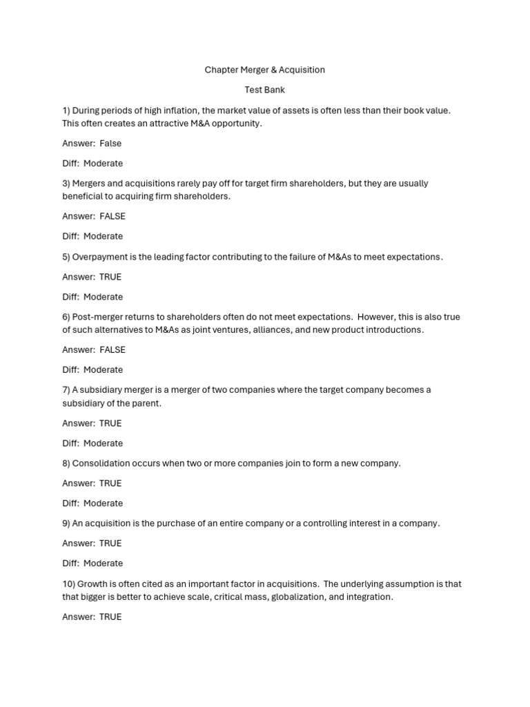 M&A Strategies and Insights | PDF | Mergers And Acquisitions ...